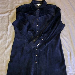 Cold water Creek Navy Blue Unlined Suede Jacket